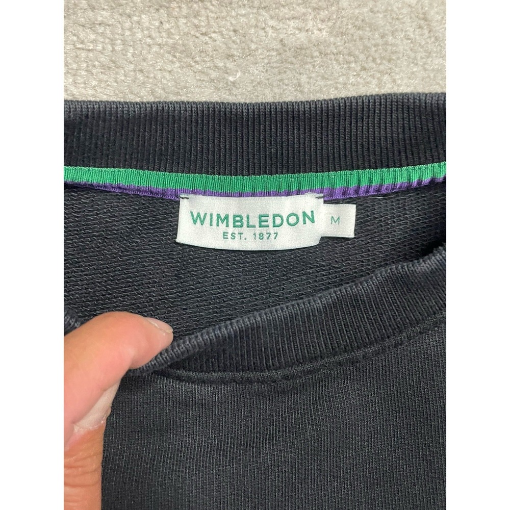 Wimbledon Men's Wordmark Sweatshirt Black Size Medium - Picture 2 of 10